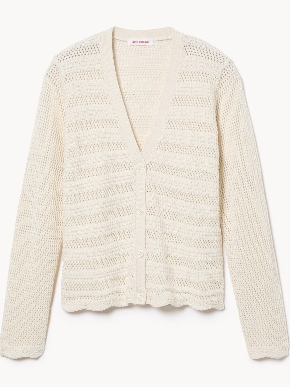 Joe Fresh Cream Open Textured Cardigan 3X US NWT